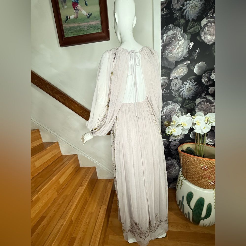 Anthropologie BHLDN Stargazer Valetta Empire-Waist Puff-Sleeve Backless Gown - Picture 7 of 9